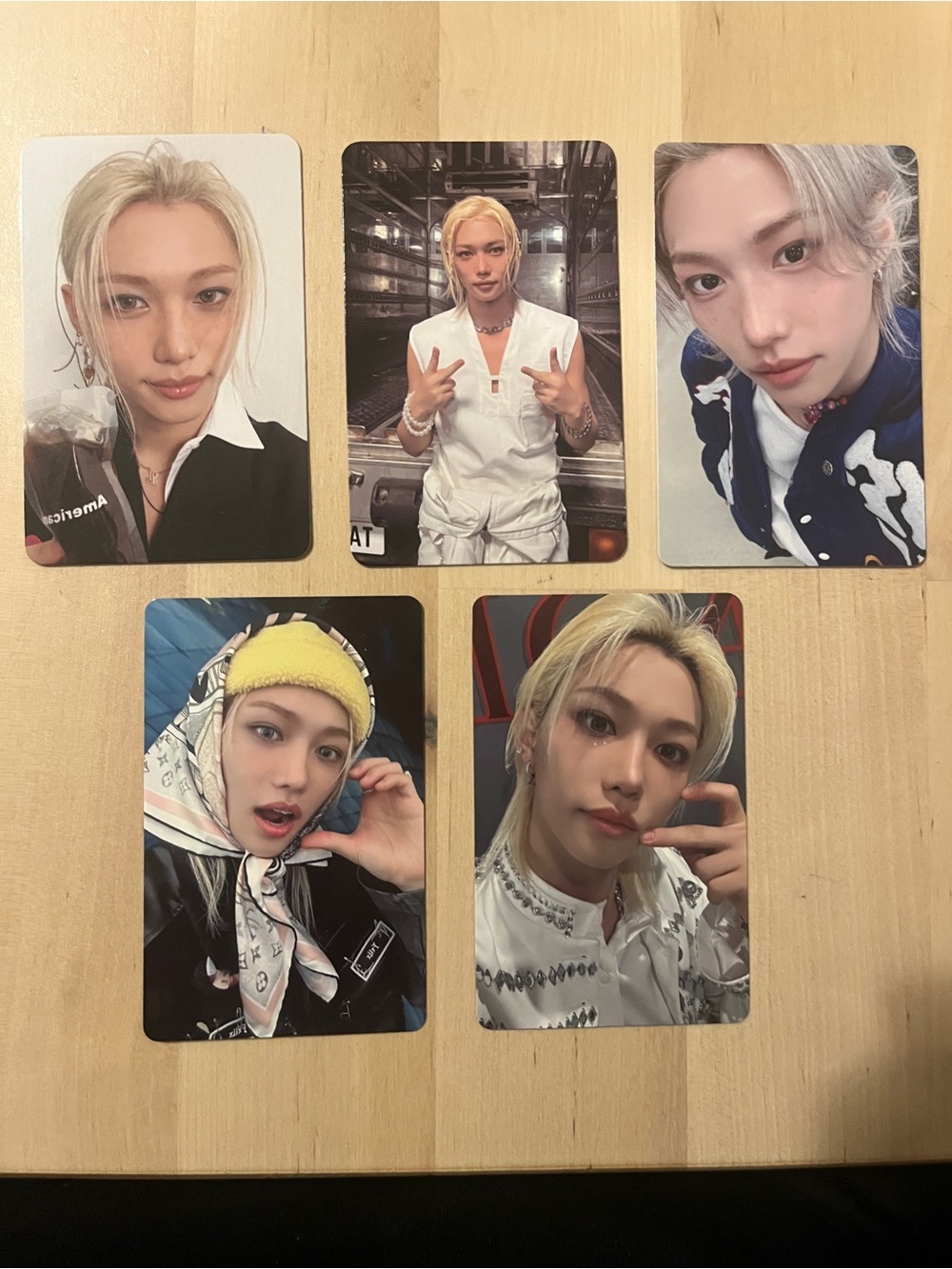 Set of 5 OFFICIAL Felix of Stray Kids Photocards (set #6) Includes This & That